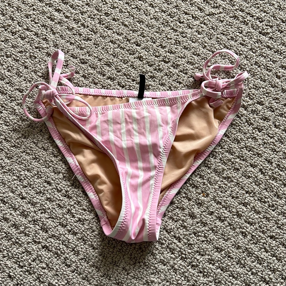 J Crew Pink Striped Bikini Bottom
